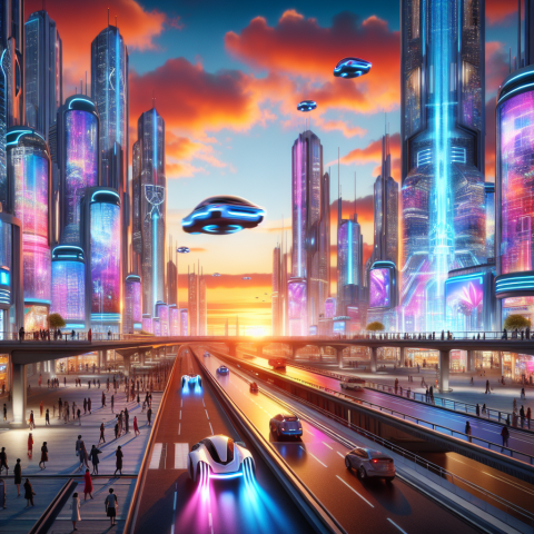 Futuristic Cityscape Description